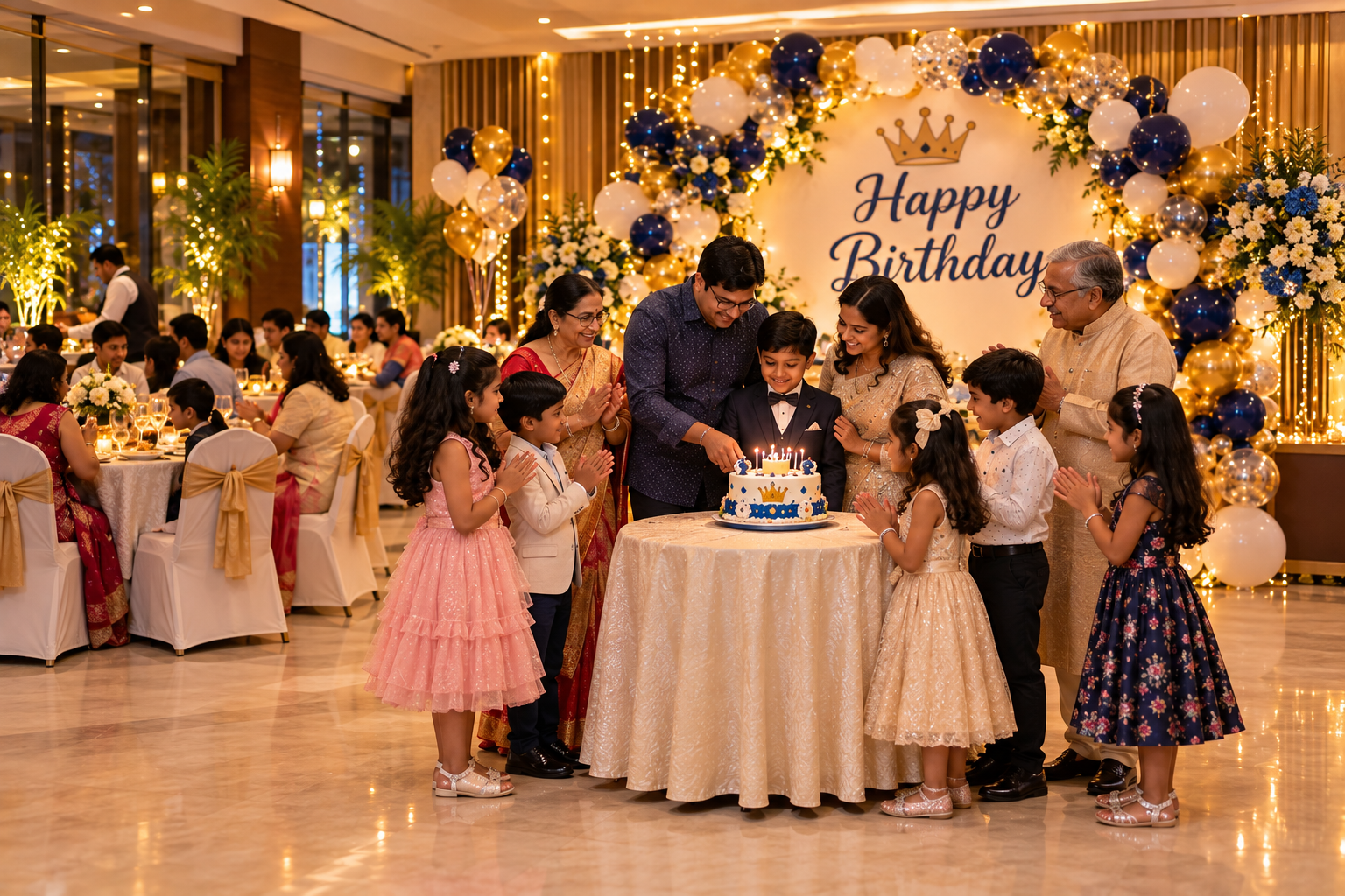 Birthday party catering setup with food service in Kolkata