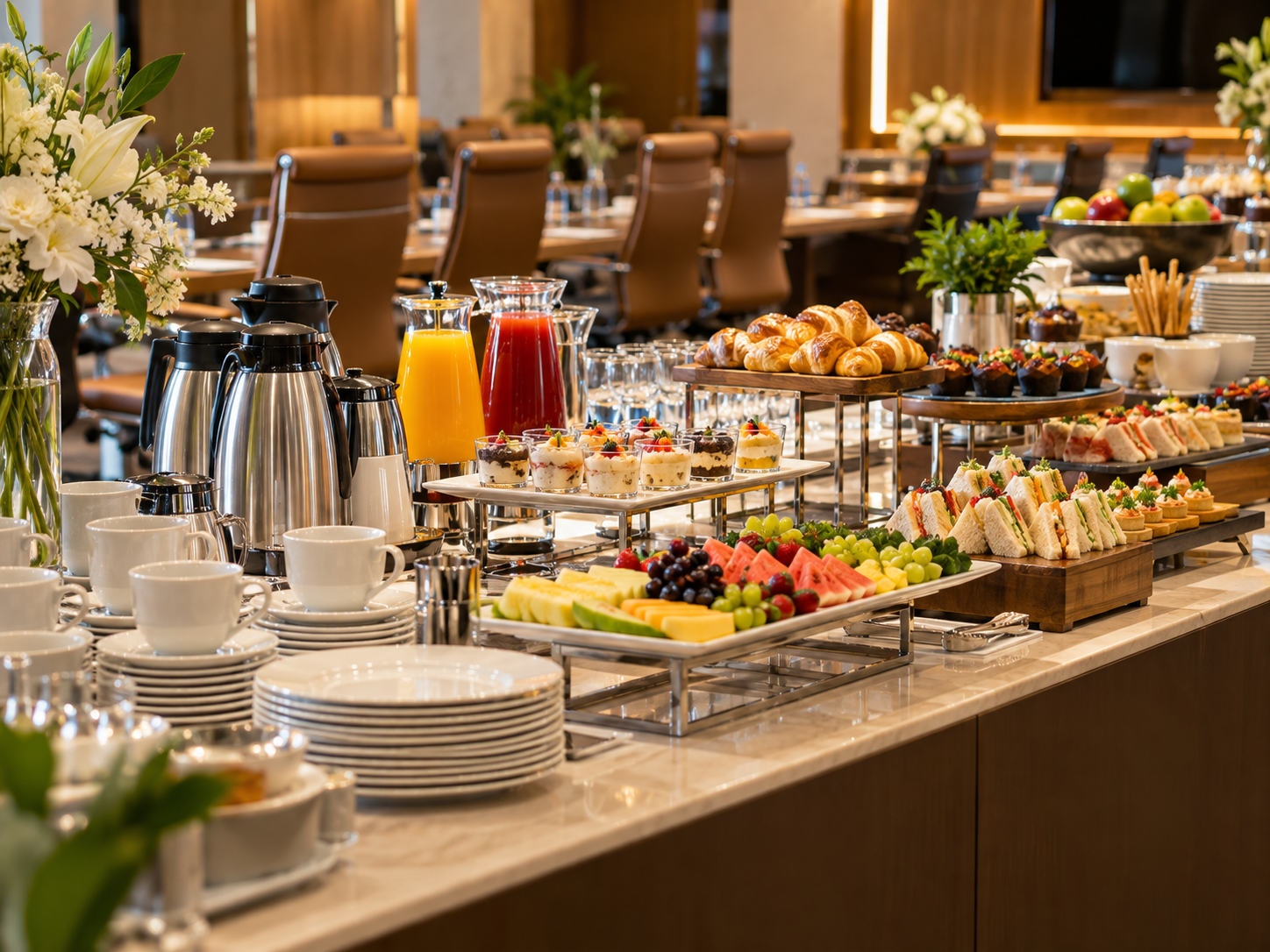 Catering setup for a corporate event in Kolkata