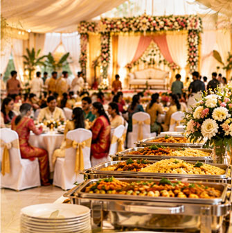Large event catering setup for weddings and corporate functions in Kolkata