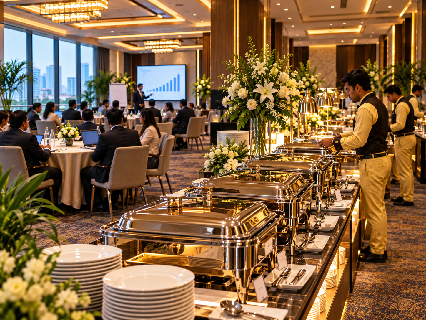 Catering arrangement for an office meeting in Kolkata
