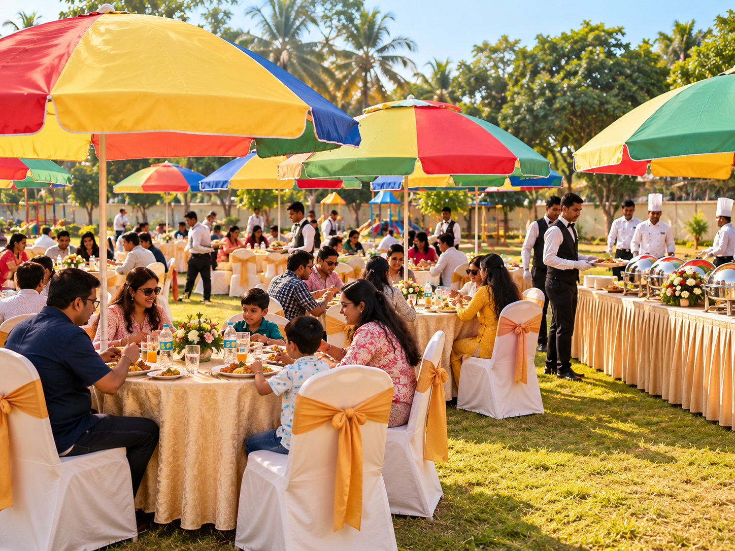 Catering setup for a private event or celebration in Kolkata