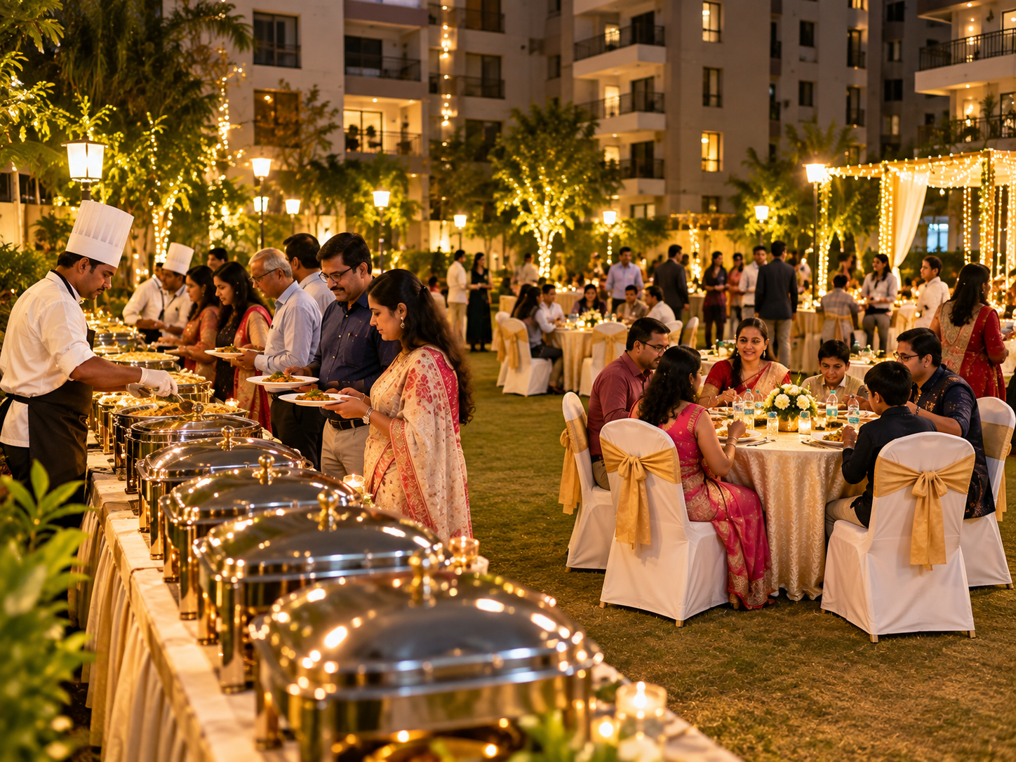 Catering setup for a social event in Kolkata