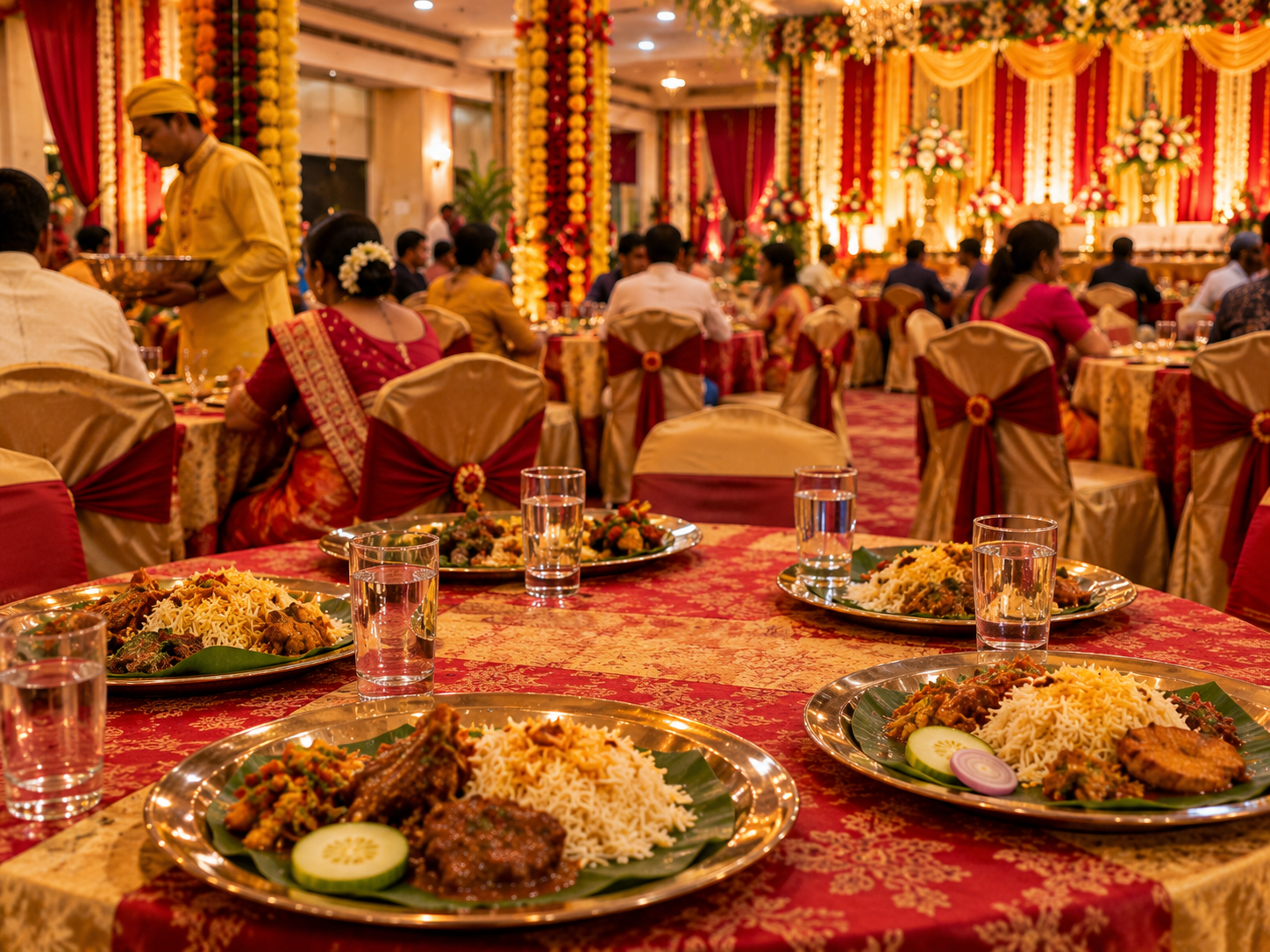Wedding reception catering setup in Kolkata